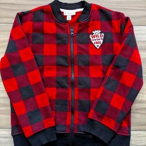 Colorful planet size 8 light weight fleece plaid jacket.